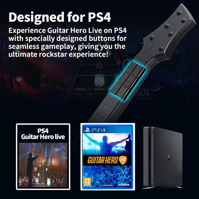 DOYO وحدة تحكم جيتار ألعاب لاسلكية لجهاز PS4 و PS3 و PC، مهرجان فورتنايت، ألعاب جيتار هيرو PS4، جهاز استقبال USB سهل الاستخدام - Image 3